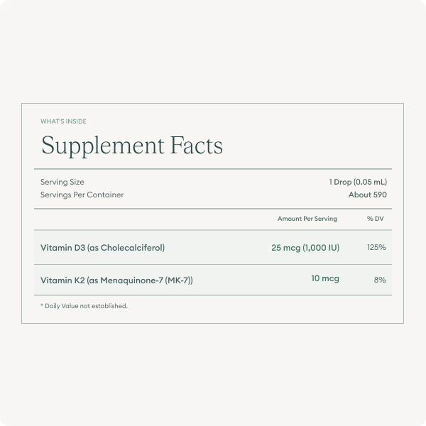 Vitamin D3 + K2 Supplement Drops